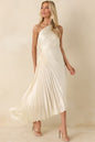 Poetic Charm Light Ivory Asymmetric One Shoulder Maxi Dress
