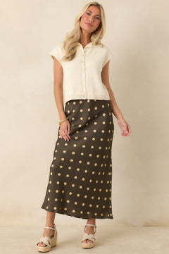 Let's Do This Ivory Sleeveless Button Front Top