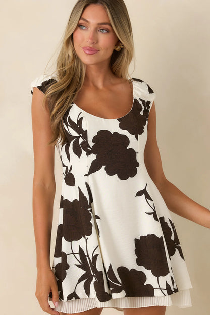MINKPINK Elodie Chocolate Floral Mini Dress