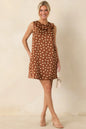 Love in Plain Sight Brown Polka Dot Bow Mini Shift Dress